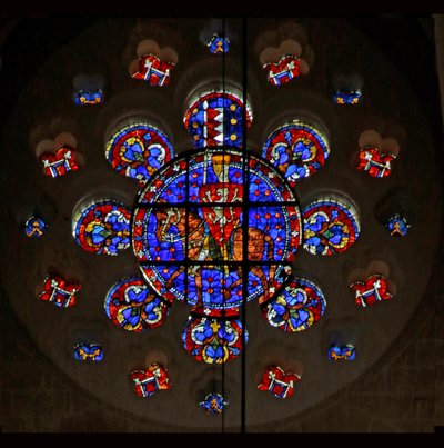 Rose window depicting Simon de Montfort, Chartres Cathedral by French School